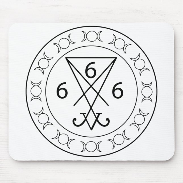 666 Lucifers sigil Black Mousepad (Vorne)