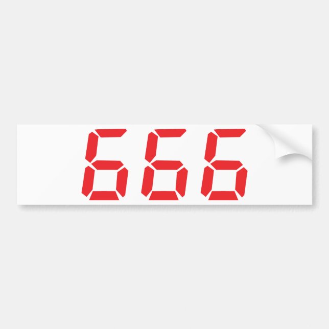 666 Weckerzahlen Autoaufkleber (Vorne)