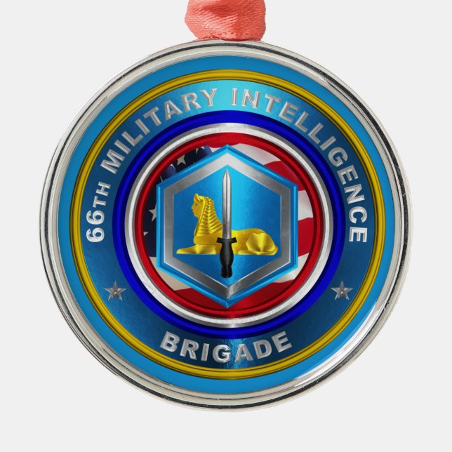 66. Brigade des Militärgeheimdienstes Ornament Aus Metall (Vorne)