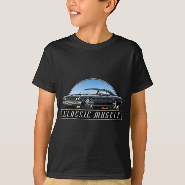66 Chevelle Schwarzes T-Shirt (Vorderseite)