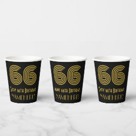 66. Geburtstag: Art Deco Inspiriert Look "66" & Na Pappbecher