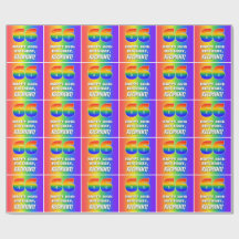 66. Geburtstag: Farbiges, lustiges Regenbogenmuste