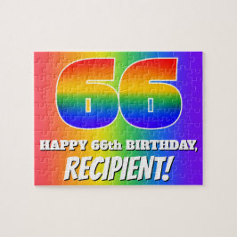66. Geburtstag — mehrfarbiges Regenbogenmuster "66