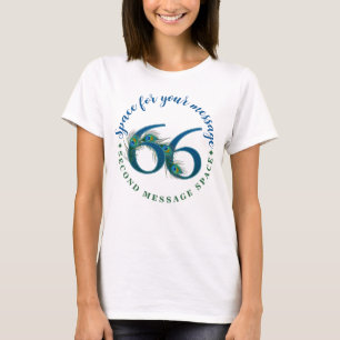 66. Geburtstag oder Jubiläum Pfauenfedern T-Shirt