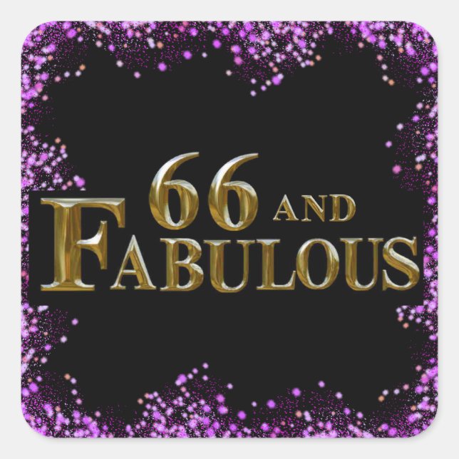 66. Geburtstag Quadratischer Aufkleber (Vorderseite)