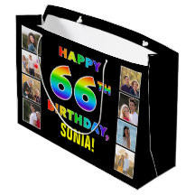 66. Geburtstag: Regenbogentext, benutzerdefinierte