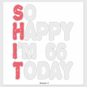 66. Geburtstag So glücklich bin ich 66 heute Gesch Aufkleber