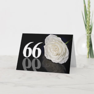 66. Geburtstagskarte mit klassisch weißer Rose Karte