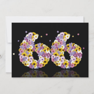 66. Geburtstagsparty mit Blumenbriefen Einladung
