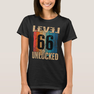66. Geburtstagsstufe Unverriegelte Vintage Retro T-Shirt