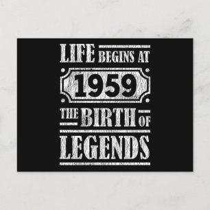 66 Jahre alt 1959 Geburt der Legende 66. Geburtsta Postkarte