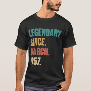 66 Jahre alt Vintag 1957 Geburtstag März 66. Deko T-Shirt