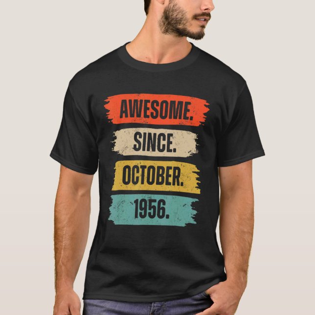 66 Jahre Phantastisch seit Oktober 1956 66. Geburt T-Shirt (Vorderseite)