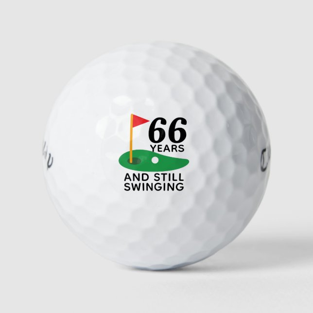 66 Jahre und immer noch schwingend Sonne 66. Gebur Golfball (Vorderseite)