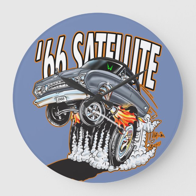 '66 Monster-Auto-Satelliten-Uhr Große Wanduhr (Vorderseite)