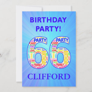 66e anniversaire Invitation de fête Ajouter un nom
