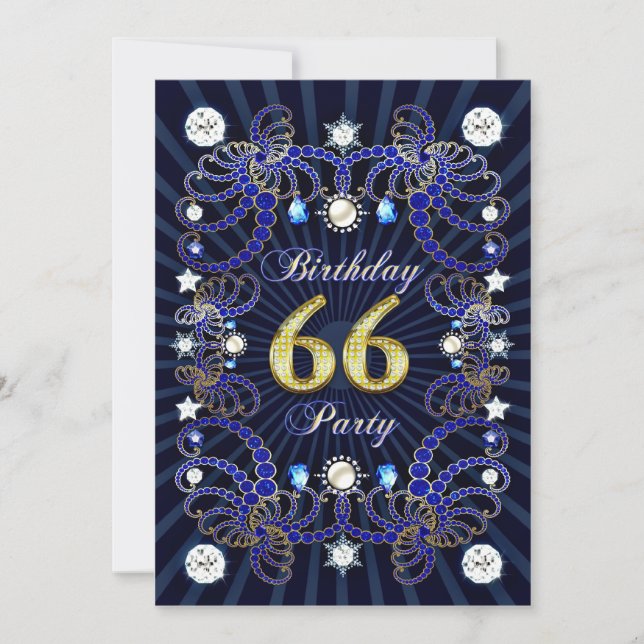 66e anniversaire invitation de fête avec des masse (Devant)