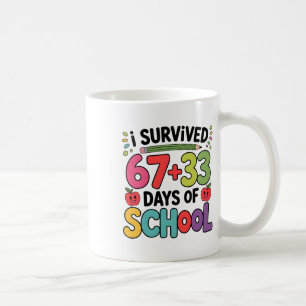 67+33 Schulmathe-Gleichung Lustig 100. Tag der Sch Kaffeetasse