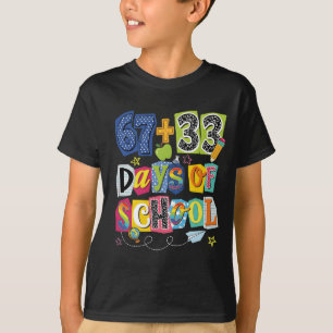 67 + 33 Tage Schule Bunter Klassenraum T-Shirt