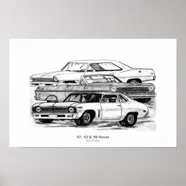 67, 63, 69 Novas - BW an der Grenze Poster (Vorne)