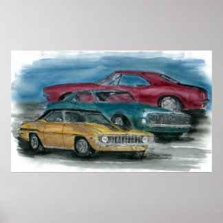 67, 68, 69 CAMAROS-Druck Poster