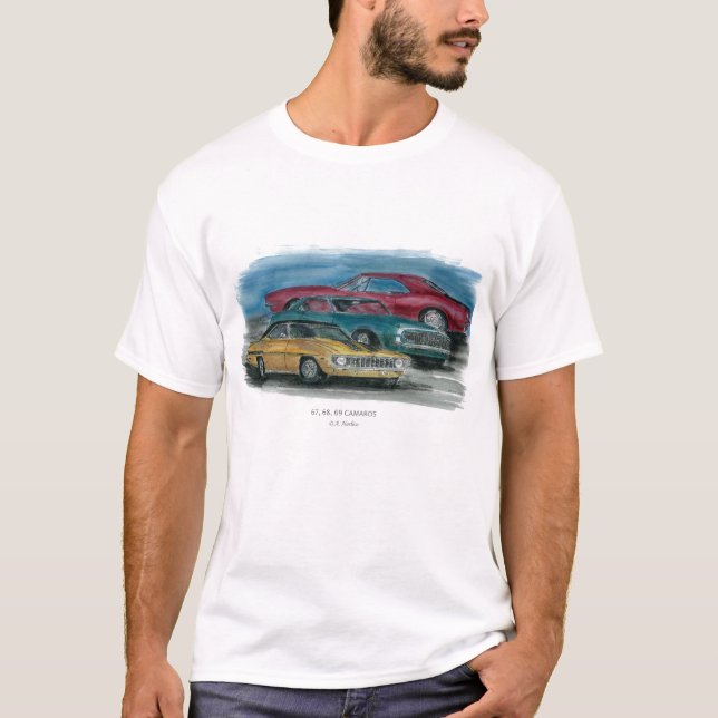 67, 68, T-shirt d'adulte de 69 Camaro (Devant)