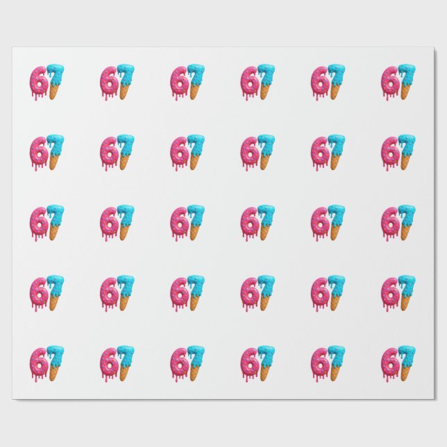 67, 6-7 meme, 6 7 funny, 67 christmas geschenkpapier (Flach)