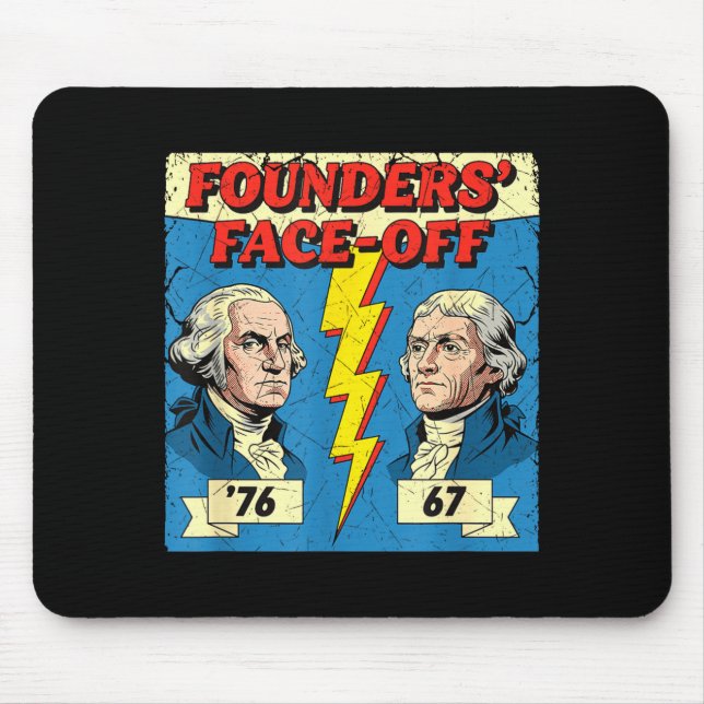 67 76 George Washington Thomas Jefferson Geschicht Mousepad (Vorne)