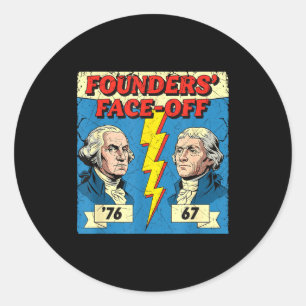 67 76 George Washington Thomas Jefferson Geschicht Runder Aufkleber