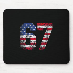 67 Amerikanische Flagge Meme Lustig Six Seven Gen Mousepad