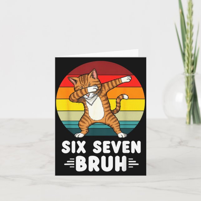 67 Animals Funny 67 Brainrot Youth Kids Cat 67  Karte (Vorderseite)
