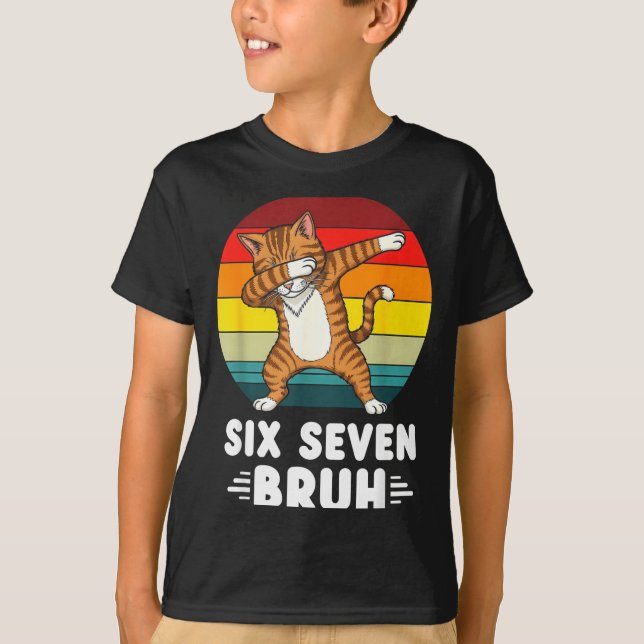 67 Animals Funny 67 Brainrot Youth Kids Cat 67  T-Shirt (Vorderseite)