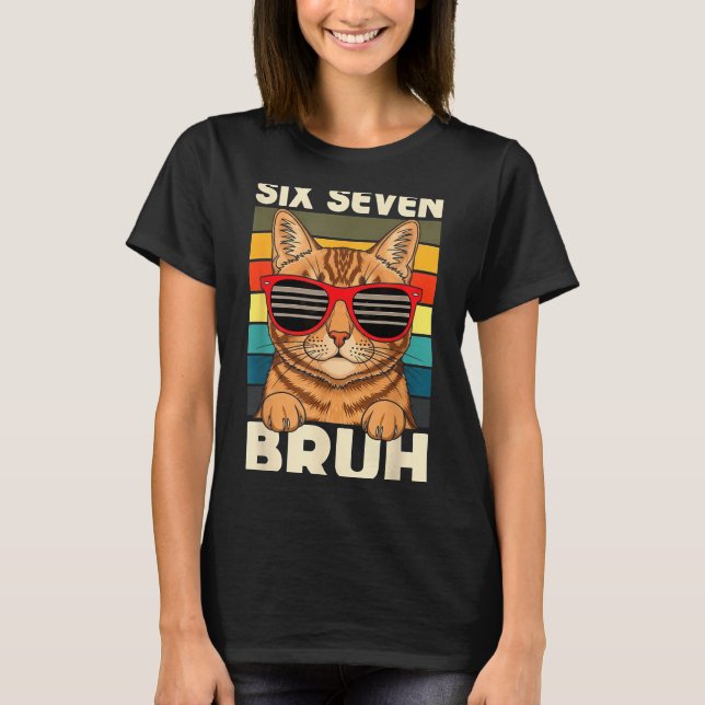 67 Animals Funny 67 Brainrot Youth Kids Cat 67  T-Shirt (Vorderseite)