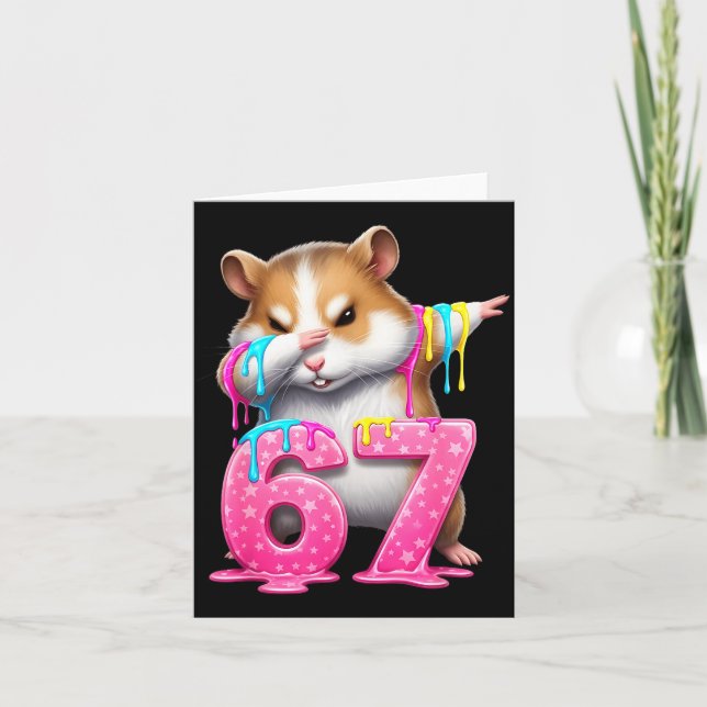 67 Animals Funny 67 Brainrot Youth Kids Hamster 67 Karte (Vorderseite)