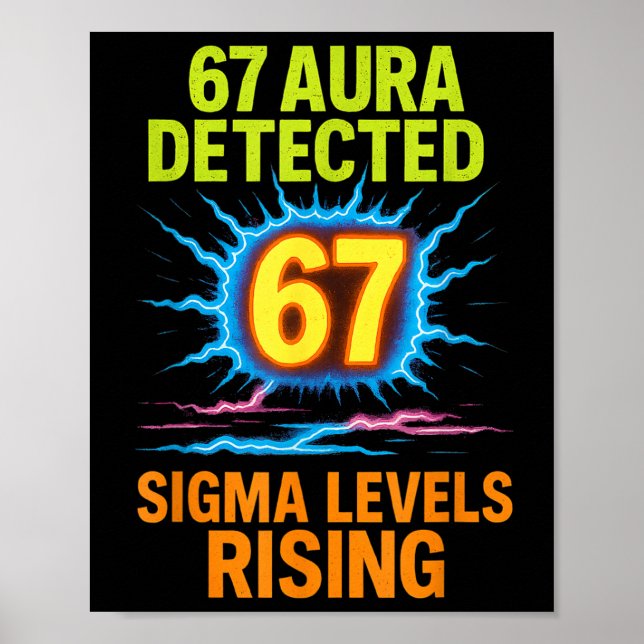 67 Aura erkannt Sigma-Level steigen Six Seven Riz Poster (Vorne)
