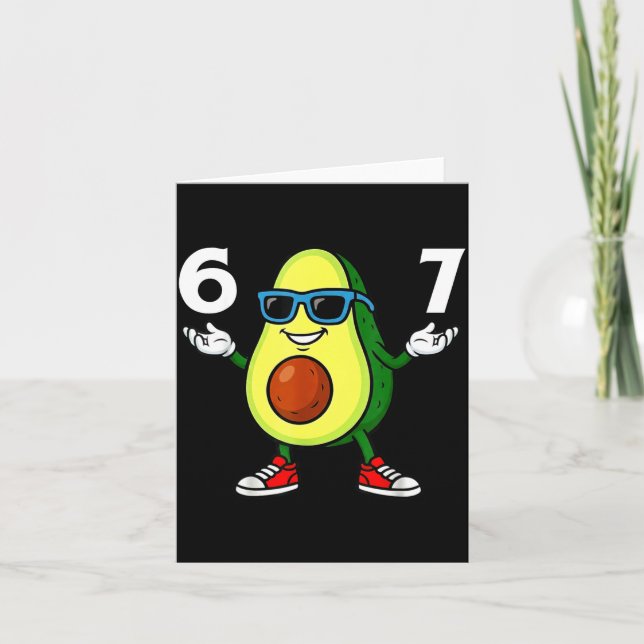 67 Avocado 6 7 Funny Cool Six Seven Meme Cartoon B Karte (Vorderseite)