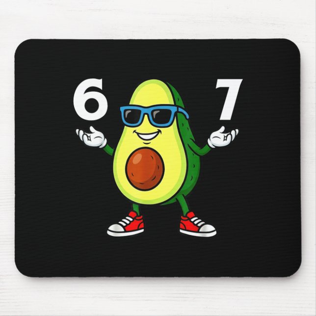 67 Avocado 6 7 Funny Cool Six Seven Meme Cartoon B Mousepad (Vorne)