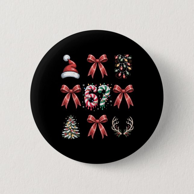 67 Band Weihnachtsbaum Xmas-Feiertag Nummer 67  Button (Vorderseite)