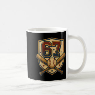 67 Baseball Meme Vintage Srts Wappen Lustig Retro Kaffeetasse