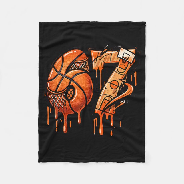 67 Basketball Eiscreme-Tropf Six Seven  Fleecedecke (Vorderseite)