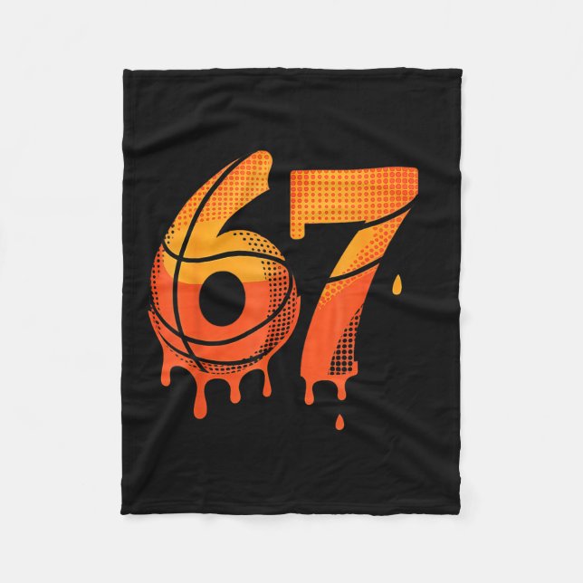 67 Basketball Ice Cream Drip Six Seven  Fleecedecke (Vorderseite)
