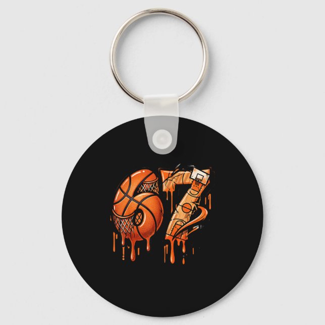 67 Basketball Ice Cream Drip Six Seven  Schlüsselanhänger (Vorderseite)