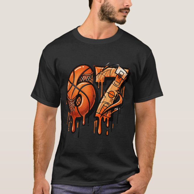 67 Basketball Ice Cream Drip Six Seven  T-Shirt (Vorderseite)