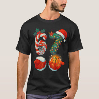 67 Basketball Santa Si Seven Meme Weihnachten Spor T-Shirt
