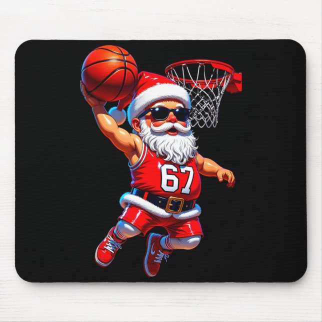 67 Basketball Santa Six Seven Meme Christmas Srt M Mousepad (Vorne)