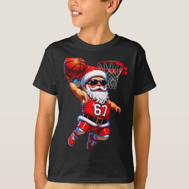 67 Basketball Santa Six Seven Meme Christmas Srt M T-Shirt (Vorderseite)