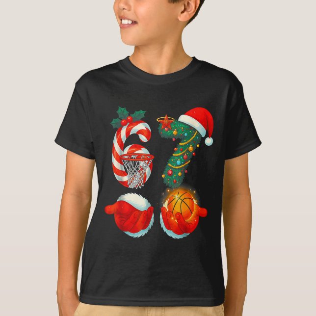 67 Basketball Santa Six Seven Meme Christmas Srt M T-Shirt (Vorderseite)