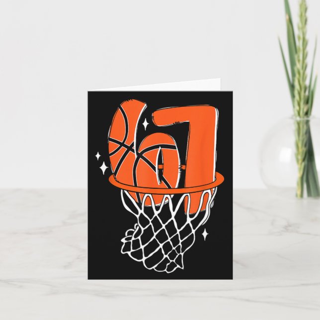 67 Basketball Six Seven 6 7 Meme Funny 67 Basketba Karte (Vorderseite)