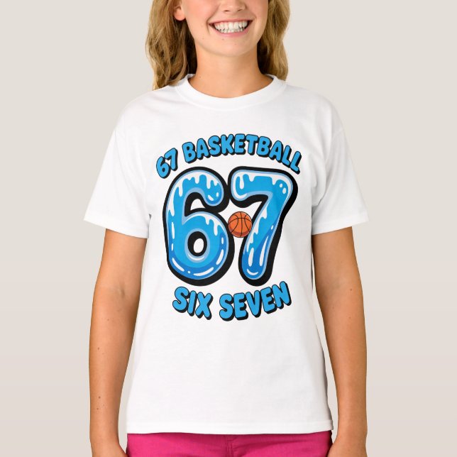 67 Basketball Six Seven Sports Meme Tee (Vorderseite)