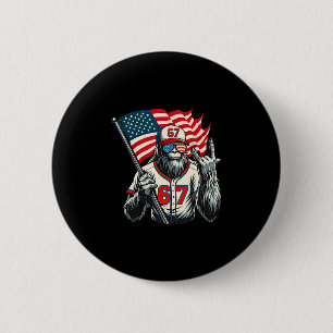 67 Bigfoot Meme Funny Six Seven Gen Alpha Slang Button